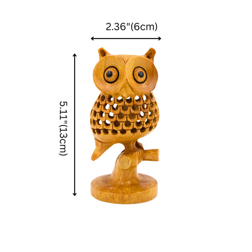 Natriel Wooden Owl Statue
